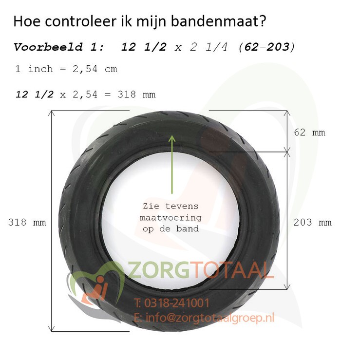 Scootmobiel anti-lek buitenband 8 inch - 200x50 (50-94) zwart - Non-marking