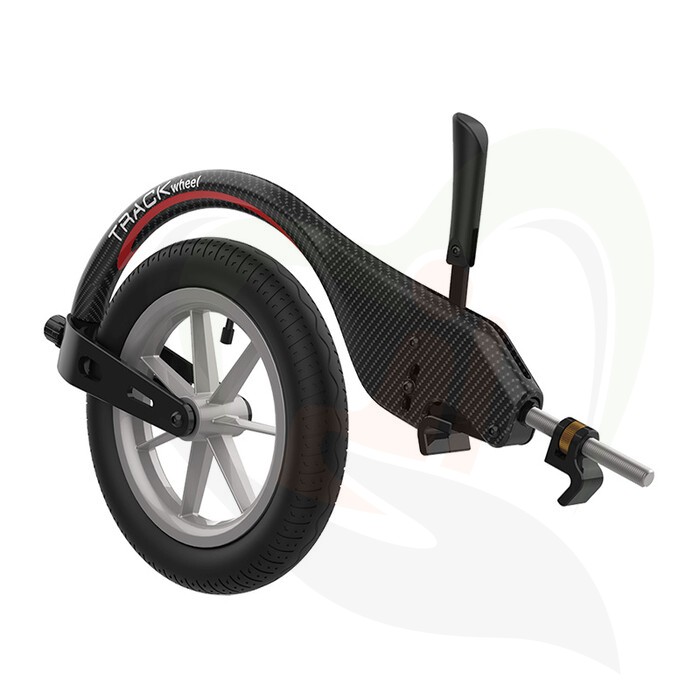 Trackwheel Single Arm voorzetwiel voor actieve rolstoel - lichtgewicht CARBON uitvoering