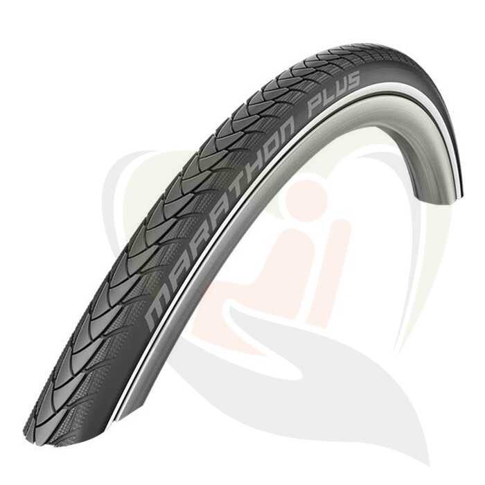 Rolstoel anti-lek buitenband Schwalbe 22 inch - 22x1 (25-489) zwart - 6-10 bar met reflectie