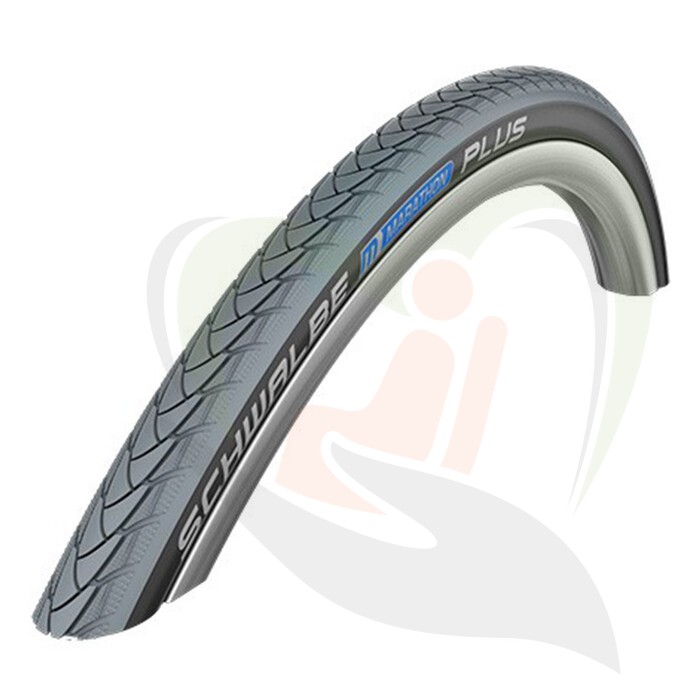 Rolstoel anti-lek buitenband Schwalbe 24 inch - 24x1 (25-540) zwart/grijs - 6-10 bar