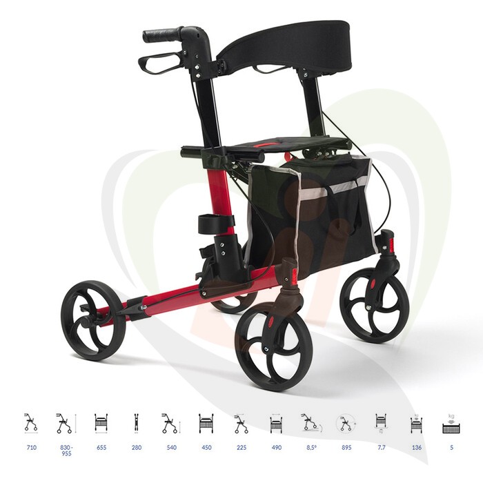 Rollator Vermeiren Quava dubbel opvouwbaar