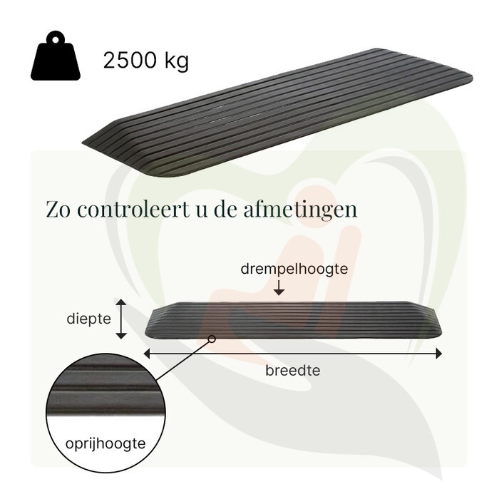Basic drempelhulp rubber - diverse hoogtes