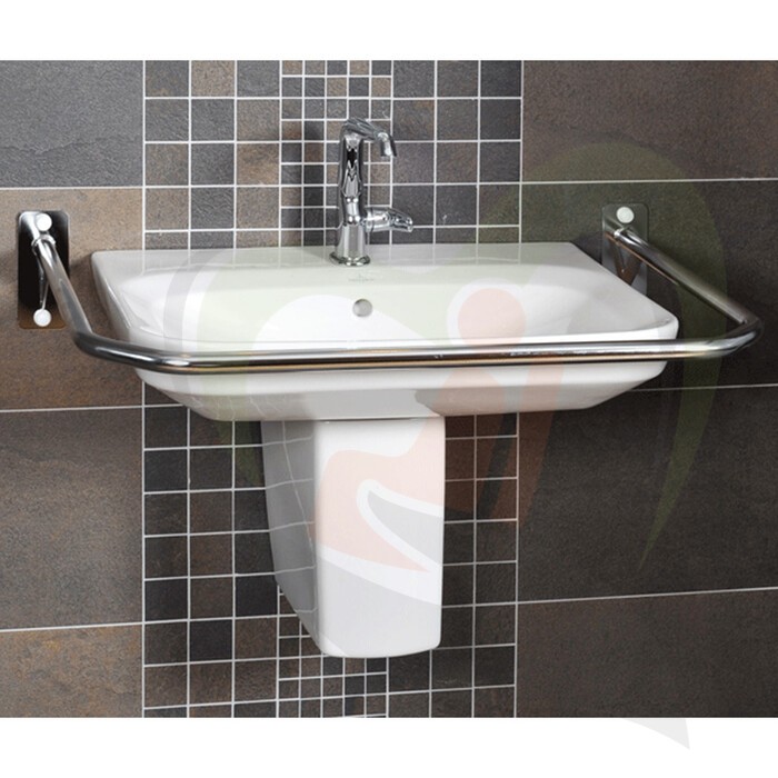 Design wastafelbeugel 75x58 cm staal wit