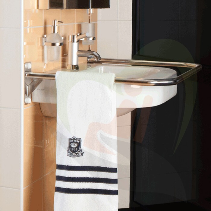 Design wastafelbeugel 75x58 cm staal wit