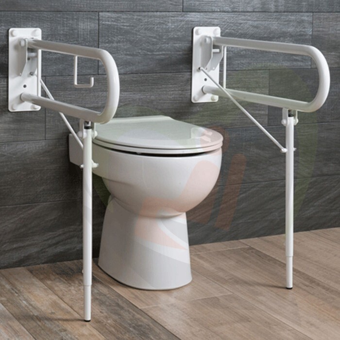Opklapbare toiletbeugel 65 cm RVS gepolijst