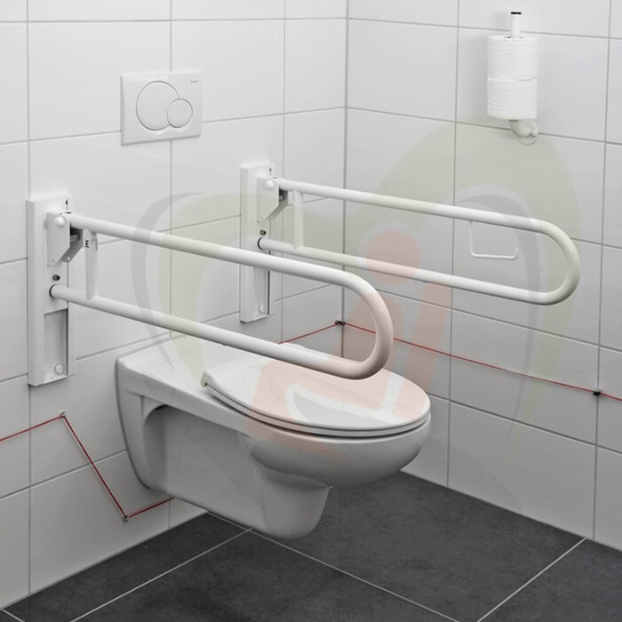Opklapbare toiletbeugel 85 cm RVS gepolijst