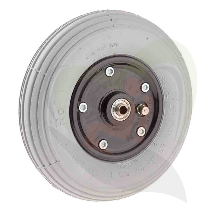 Rolstoel voorwiel met luchtband 7 inch (180x45 mm) 2-delig lijnprofiel grijs - montagebreedte 60 mm