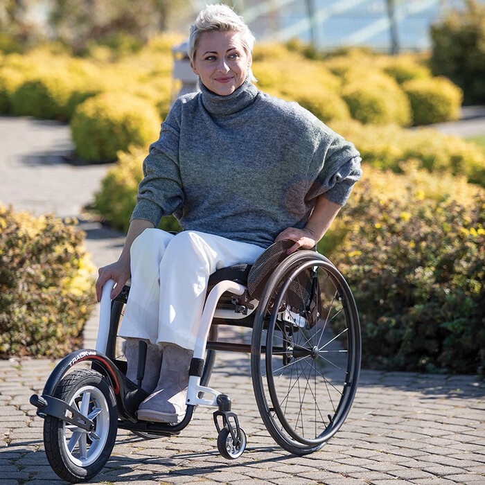 Trackwheel Single Arm voorzetwiel voor actieve rolstoel - lichtgewicht CARBON uitvoering