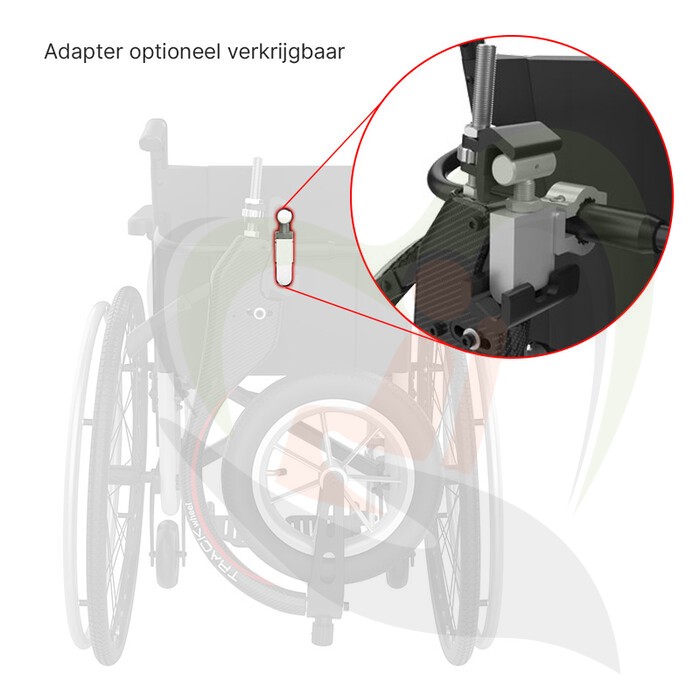Trackwheel Single Arm voorzetwiel voor actieve rolstoel - lichtgewicht CARBON uitvoering