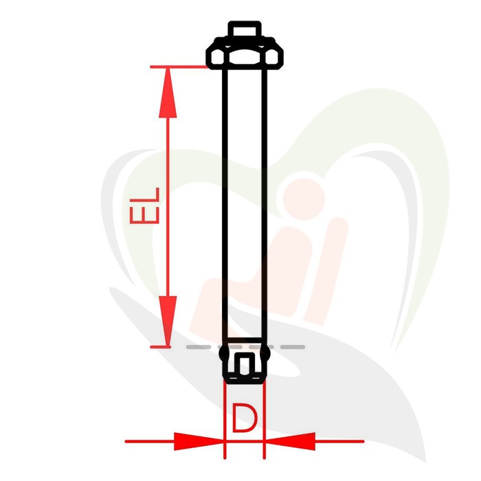 Quick-release as effectieve lengte 110 mm Ø 12.7 mm (1/2 inch)