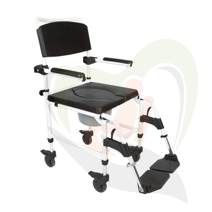 Kakadu douche-toiletstoel met 4 geremde wielen - zitbreedte 45 cm