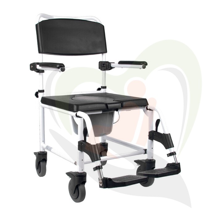 Kakadu douche-toiletstoel met 4 geremde wielen - zitbreedte 45 cm