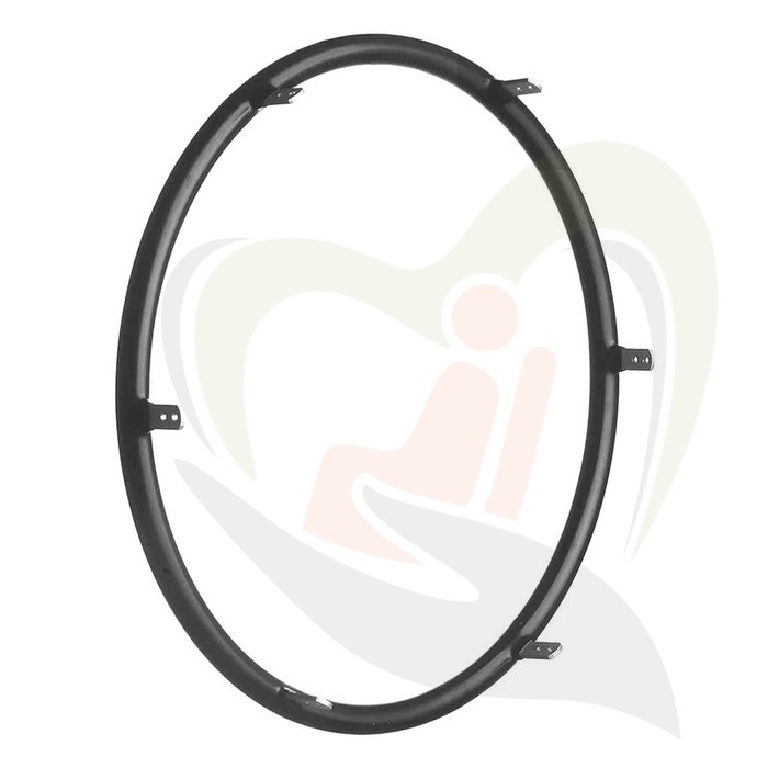 Rolstoel hoepel 24 inch Soft-Grip uitvoering - aluminium zwart (per stuk, zonder wiel)