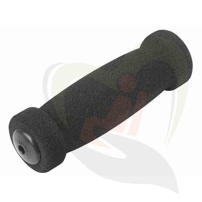 Set handvatten (2st) foam met einddoppen - tbv buisdiameter 22mm - zwart