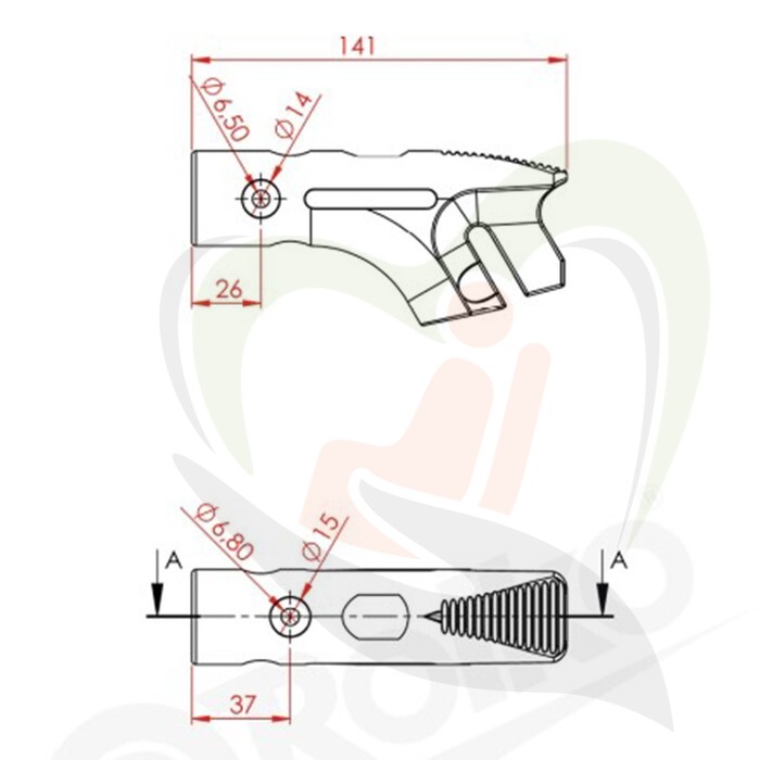 Rolstoel anti-kiep / anti-tip wiel voor buisdiameter 22-25 mm