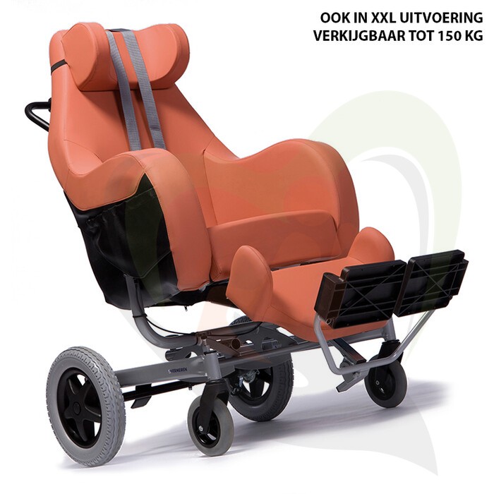 Rolstoel Coraille - verzorgingsrolstoel met kantelfunctie en outdoor onderstel