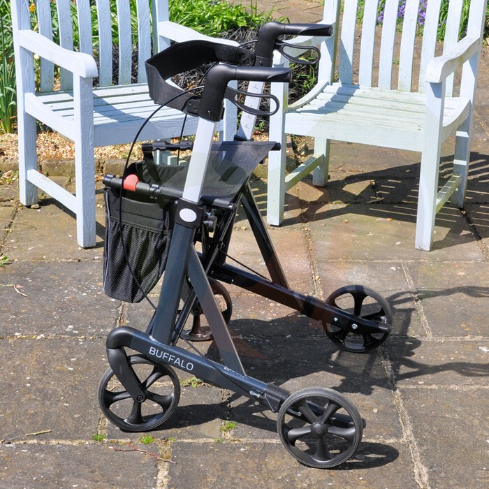 Rollator Mobilex Buffalo HD - Lichtgewicht aluminium frame, belastbaar tot 200 kg