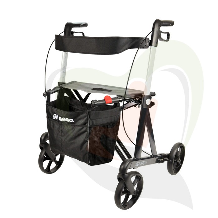 Rollator Mobilex Buffalo HD - Lichtgewicht aluminium frame, belastbaar tot 200 kg