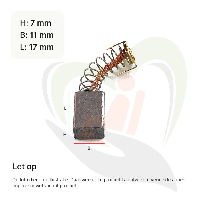 Scootmobiel onderdeel - Koolborstel 7x11 mm voor Pride XL130 & Mezzo (per stuk)