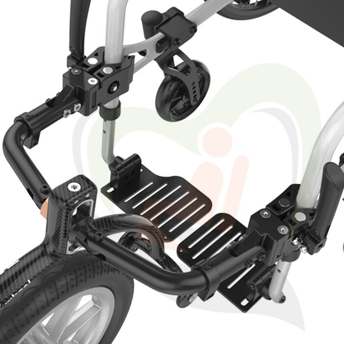 Trackwheel Double Arm voorzetwiel voor actieve rolstoel - lichtgewicht CARBON uitvoering