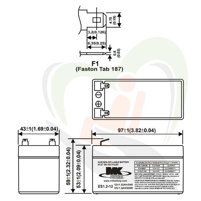 Accu MK AGM 12V-1,2Ah