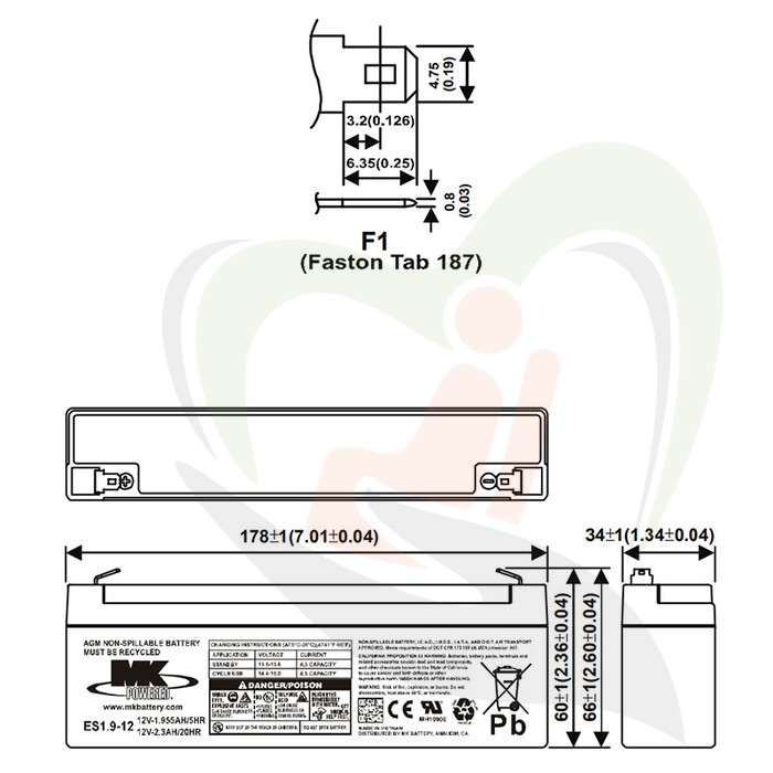 Accu MK AGM 12V-1,9Ah