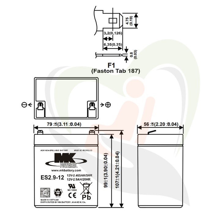 Accu MK AGM 12V-2,9Ah