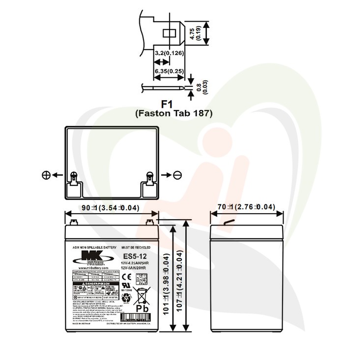 Accu MK AGM 12V-5Ah