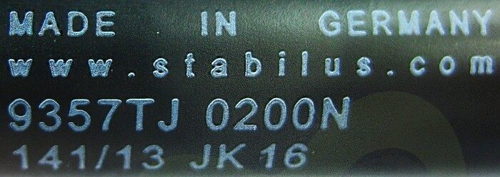 Stuurcilinder/gasveer (200N) t.b.v. stuurverstelling voor Trophy scootmobiel
