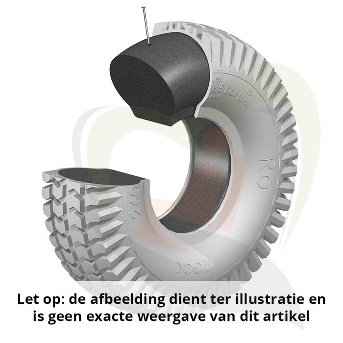Massieve scootmobiel band 200x50 (8x2) (50-94) zwart Cleanplus t.b.v. tweedelige velg