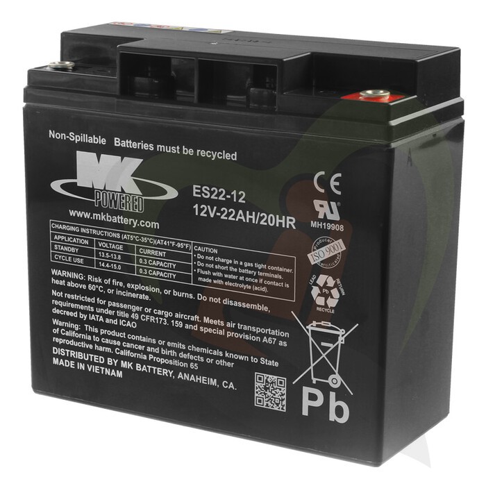 Scootmobiel accu MK AGM 12V-22Ah