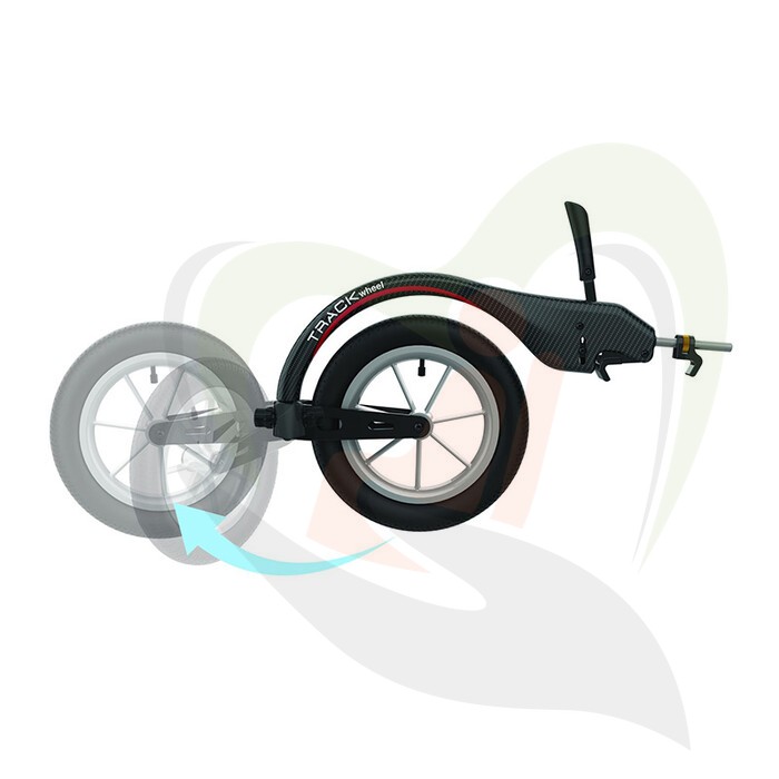 Trackwheel Single Arm voorzetwiel voor actieve rolstoel - lichtgewicht CARBON uitvoering