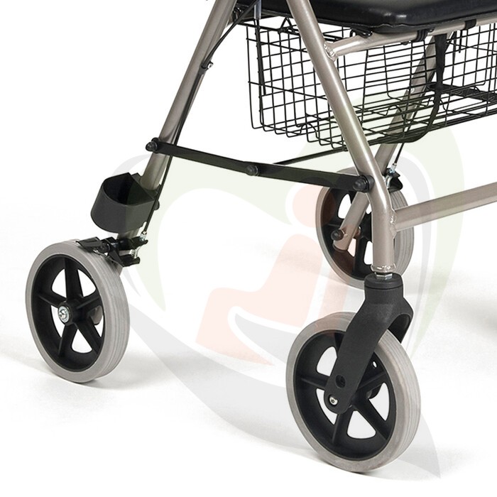 Wiel compleet massief - Rollator Eco light grijs 185x30 mm