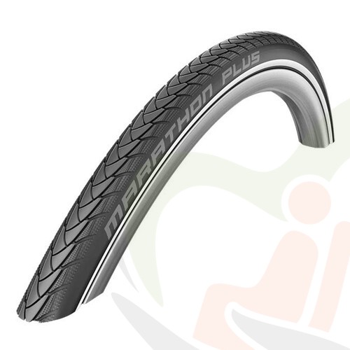 Rolstoel anti-lek buitenband Schwalbe 22 inch - 22x1 (25-489) zwart - 6-10 bar met reflectie