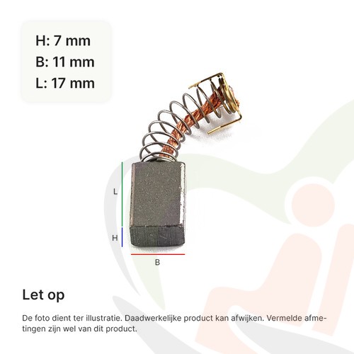 Scootmobiel koolborstel 7x11 mm voor Pride XL130 & Life & Mobility Mezzo (per stuk)