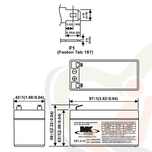 Accu MK AGM 12V-1,2Ah