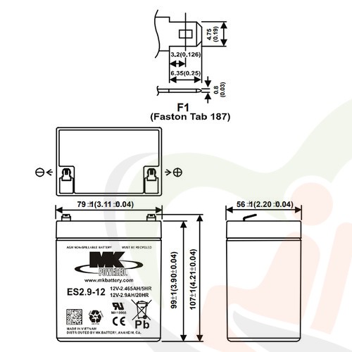 Accu MK AGM 12V-2,9Ah