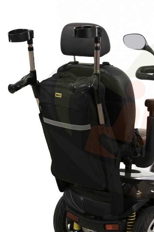 Scootmobieltas met stokhouder in 1 - XL zwart