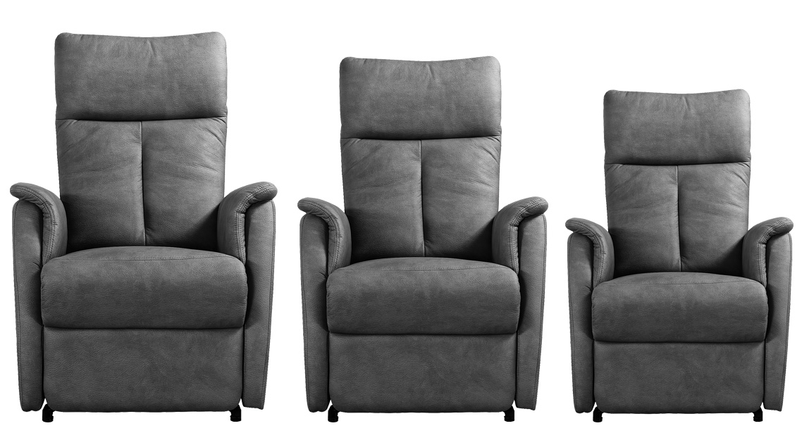 Keuze uit 3 maatvoeringen - Sta-op stoel en relaxfauteuil Flex