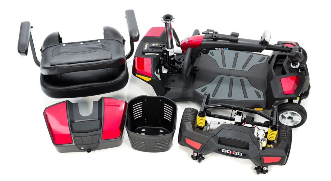Eenvoudige demontage voor transport - Opvouwbare scootmobiel - Pride GoGo LX met CTS vering - 3-wiel