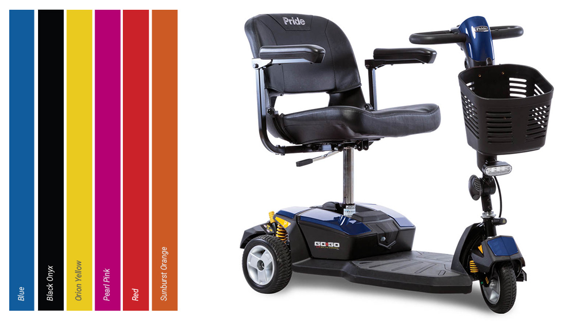 Stel de GoGo LX zelf samen - Opvouwbare scootmobiel - Pride GoGo LX met CTS vering - 3-wiel