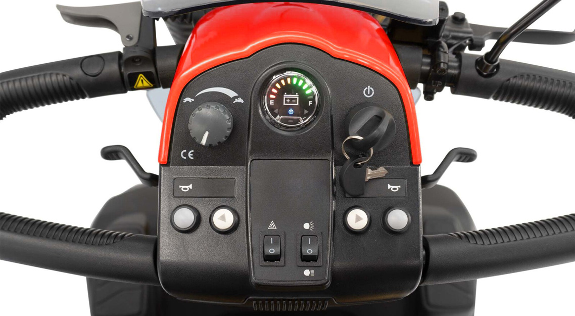 Eenvoudige bediening - Scootmobiel Pride Victory XL140S - 20 km per uur!