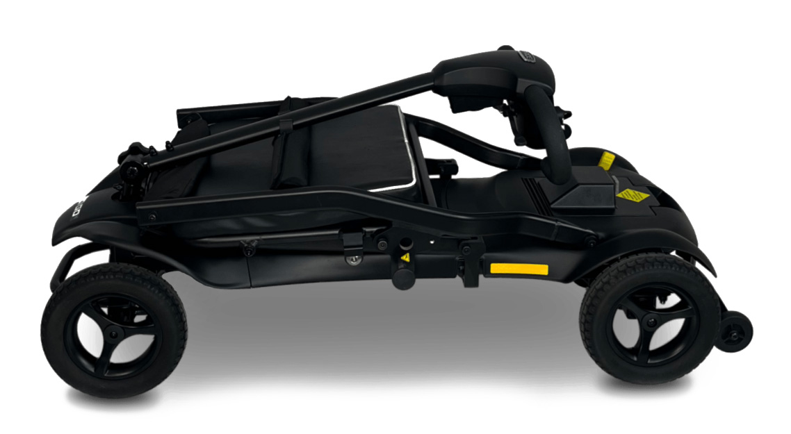 Eenvoudig en compact vouwbaar - Opvouwbare scootmobiel - Pride GoGo MG - 4-wiel - ultra lichtgewicht
