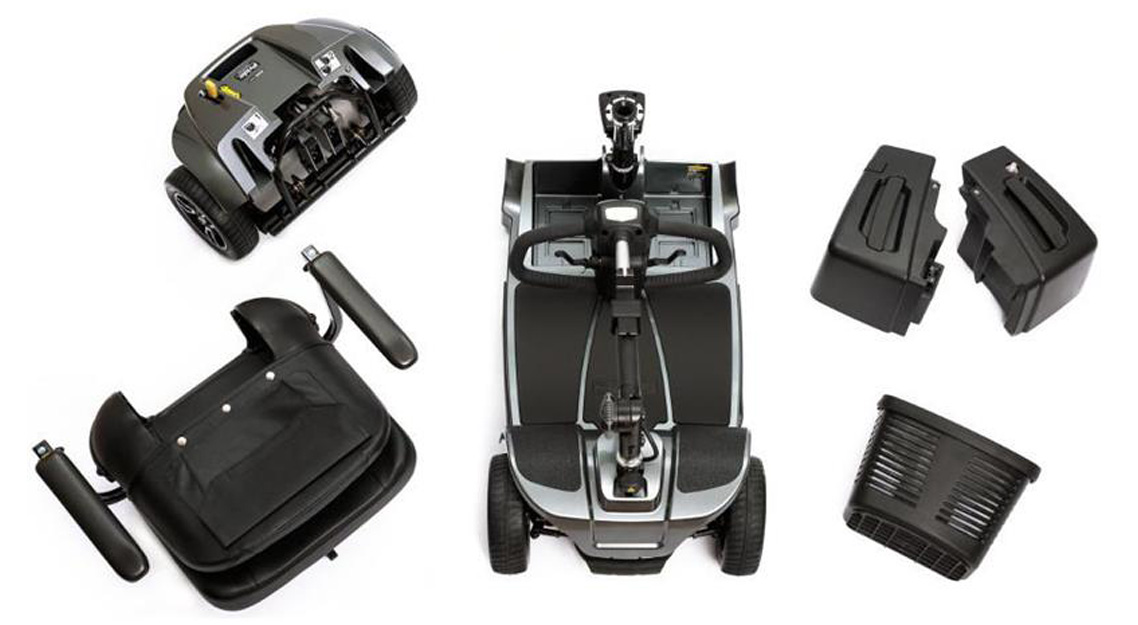 Eenvoudig te demonteren voor transport - Opvouwbare scootmobiel - Pride Revo 2.0