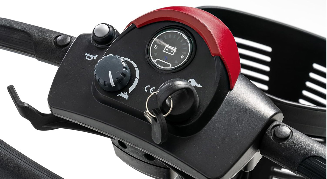 Ergonomische bediening - Opvouwbare scootmobiel - Pride GoGo Elite Traveller 2 4-wiel