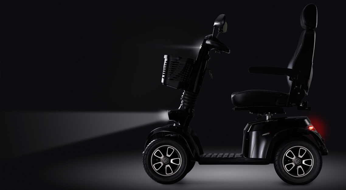 Goed zichtbare LED verlichting - Scootmobiel Life en Mobility Presto S