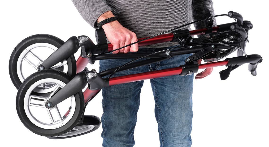 Makkelijk inklapbaar met het vouw-klik-systeem - Rollator Sunrise Medical Gemino 30 Comfort - Grote wielen