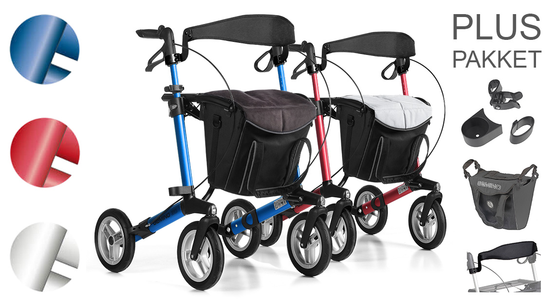 Compleet met Plus pakket - Rollator Sunrise Medical Gemino 30 Comfort Plus