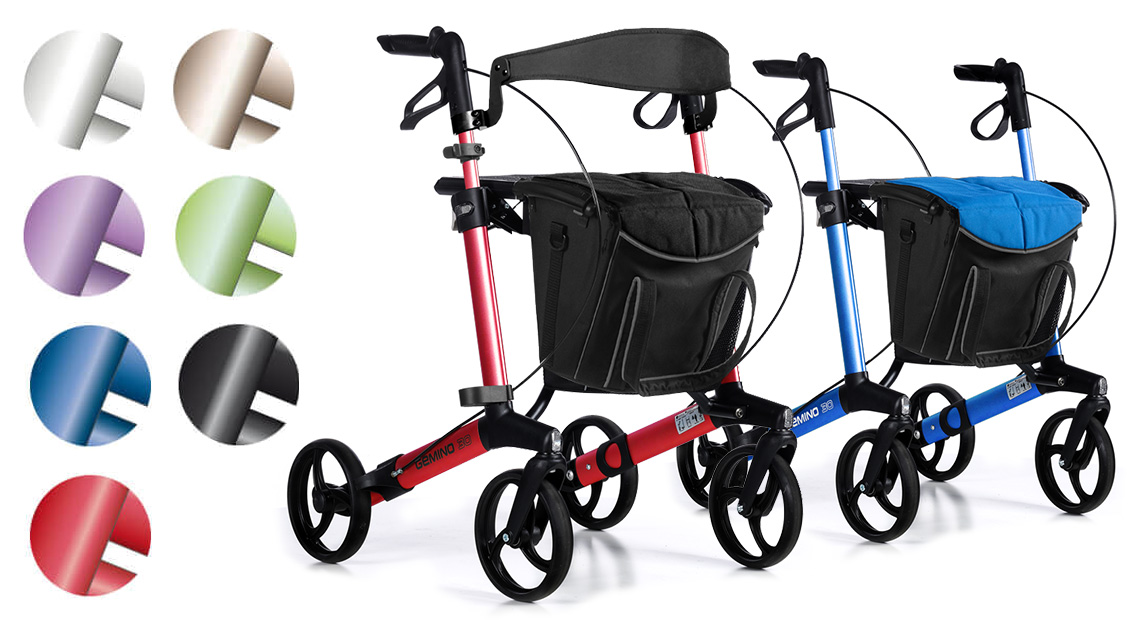 Volledig te personaliseren - Rollator Sunrise Medical Gemino 30 - Lichtgewicht rollator in diverse kleuren