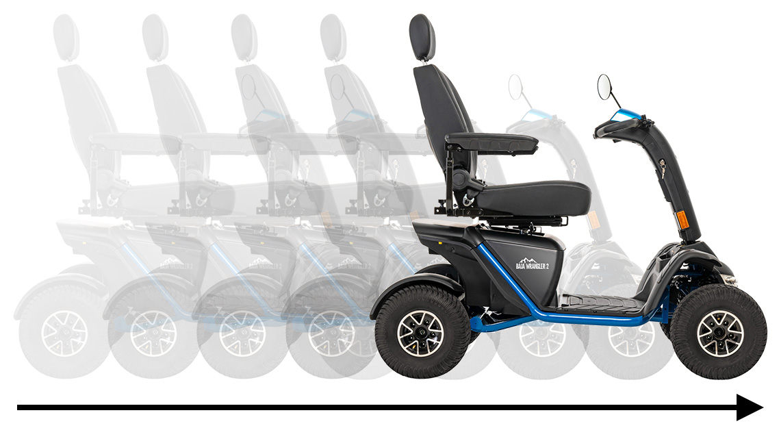 Diverse accu's voor een groot bereik - Scootmobiel Pride Baja Wrangler 2.0 - De zeer krachtige outdoor scooter